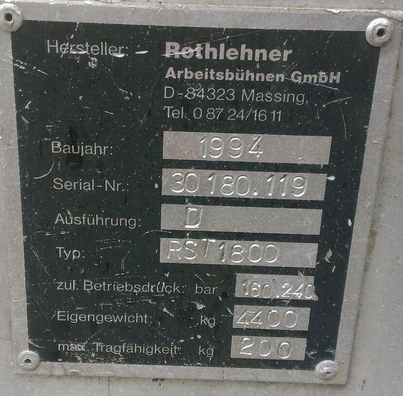 Hubarbeitsbühne Steiger Arbeitsbühne der Firma Rothlehner 18 Meter