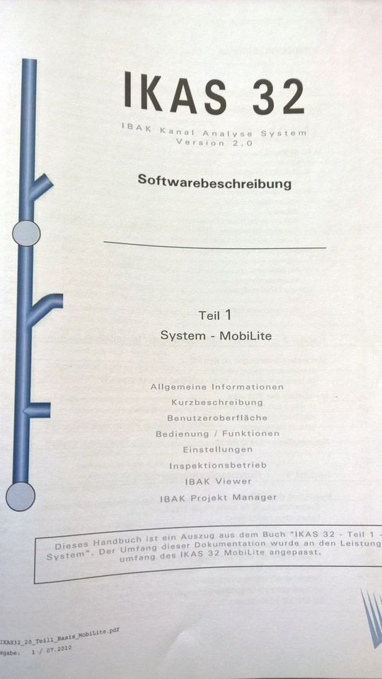 IBAK MobiLite mit Orion L und IKAS 32 Software, Rorkamera Kanalinspektion