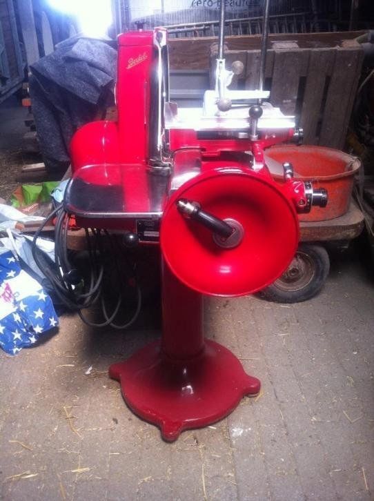 Orginal Berkel E115 auf sockel, Aufschnittmaschine, Schwungradmaschine