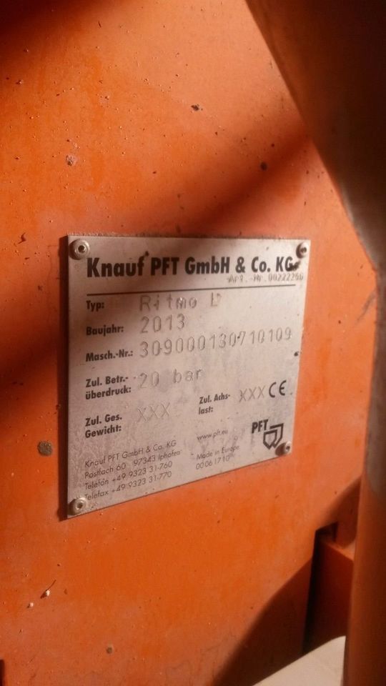 PFT Ritmo L, Mörtelpumpe, Mörtelmischer, Wärmedämmung Mörtelmischer