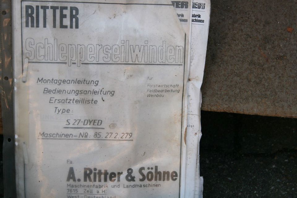 Forstseilwinde Fa.Ritter für Dreipunktanhängung Doppeltrommel Funkfernsteuerung