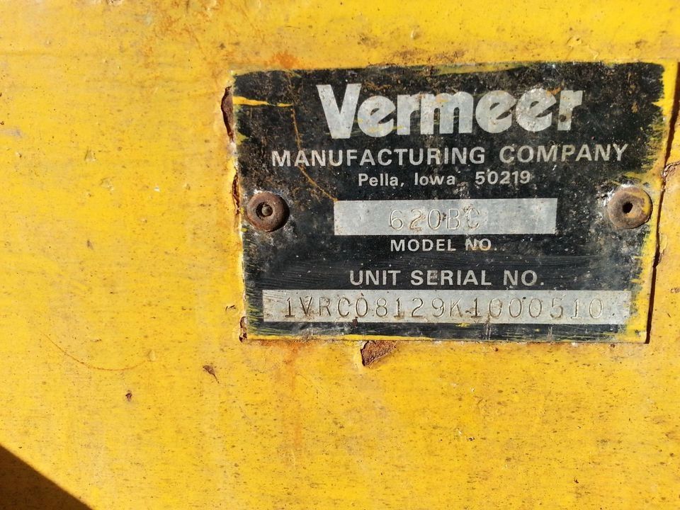 Häcksler Vermeer BC 620 inklusive Wartung- und Bedienungsanleitung und Teileliste!