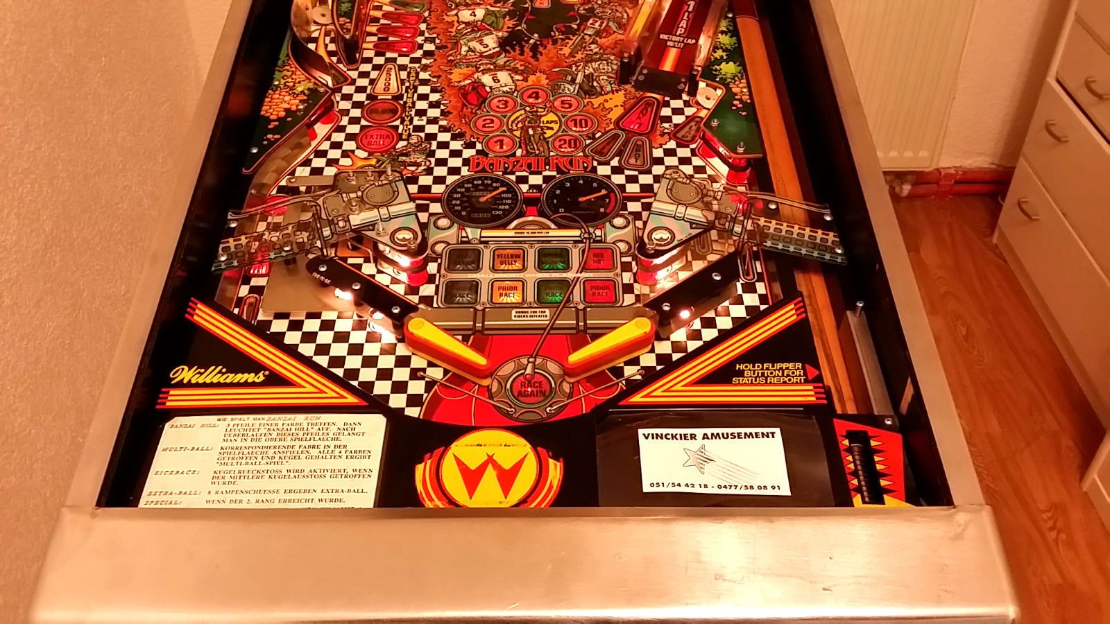 Banzai Run Flipper Williams Top Originalzustand