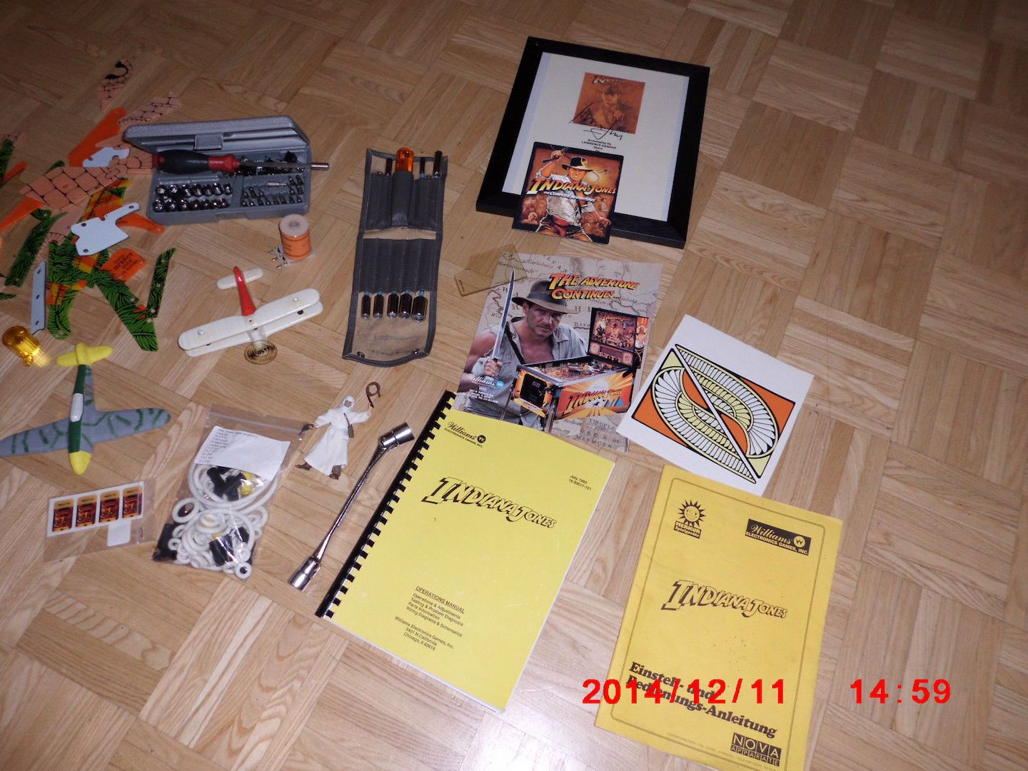 FLIPPER INDIANA JONES VIEL ZUBEHÖR DECALSET ERSATZTEILE UNTERSCHRIFT VON H-FORD