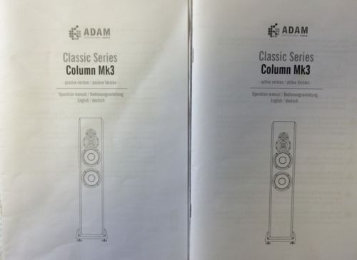 1 Paar ADAM Professional Audio  Column Mk3 aktiv, noch fast 2 Jahre Garantie