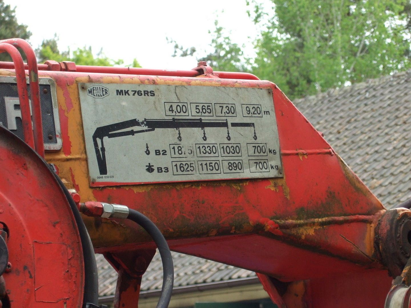 Abrollcontainer mit Meiler Kran Reichweite ca 8 m, funktionsfähig 23 m³ Muld