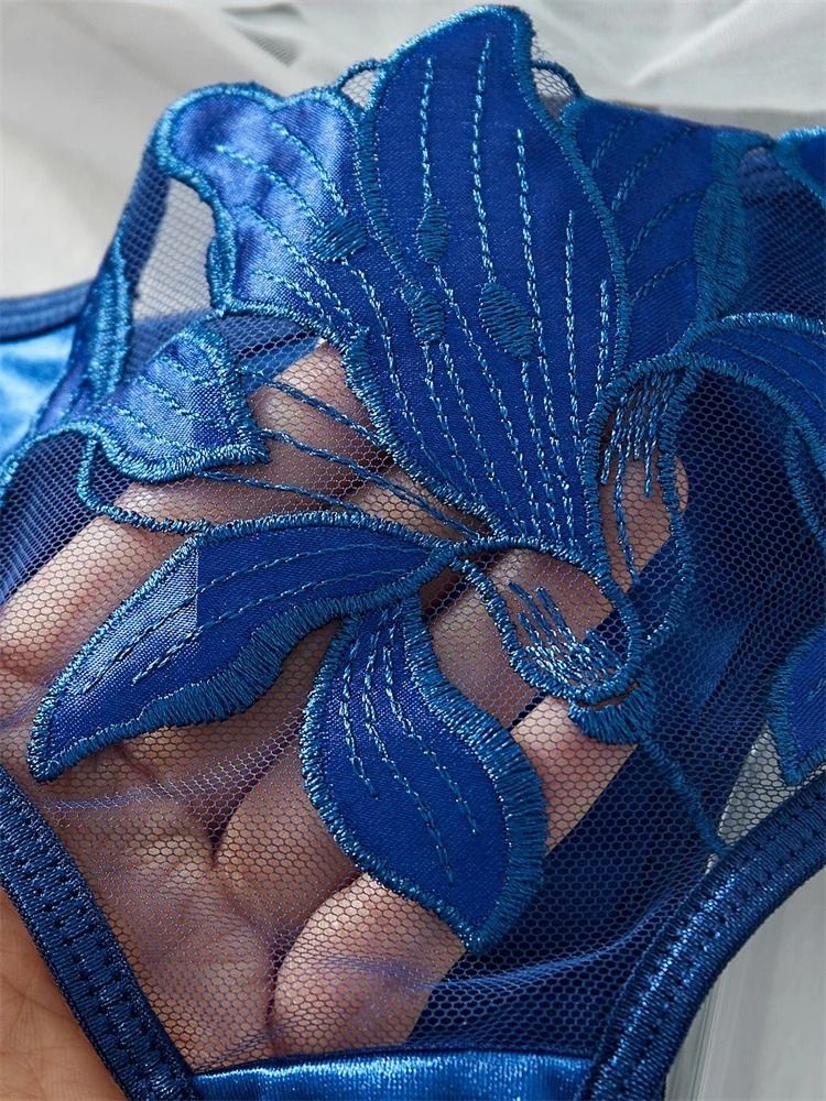 Zartes Dessous-Set - Verführerische Eleganz in Blau