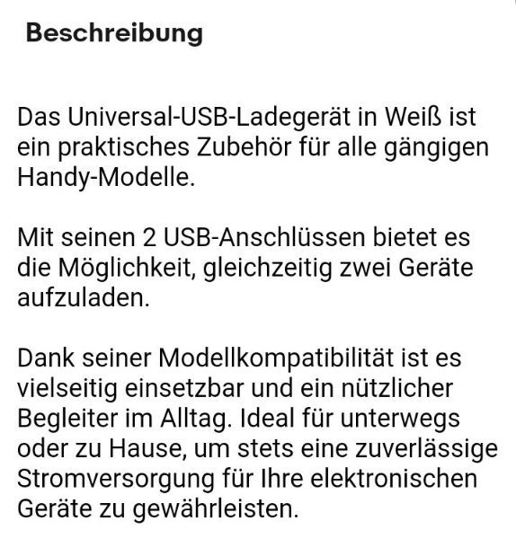 Universal USB-Ladegerät 