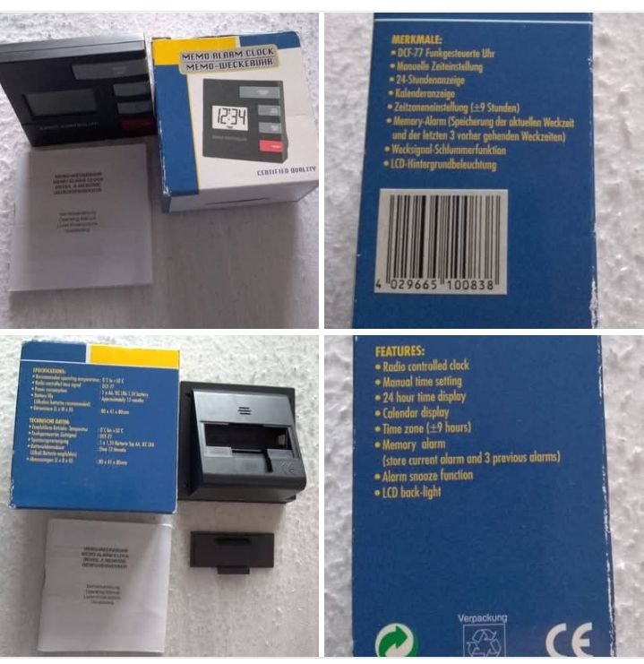 MEMO ALARM CLOCK MEMO-WECKERUHR
