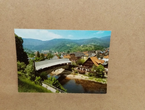 Ak-Forbach im Murgtal.Brücke über die Murg.