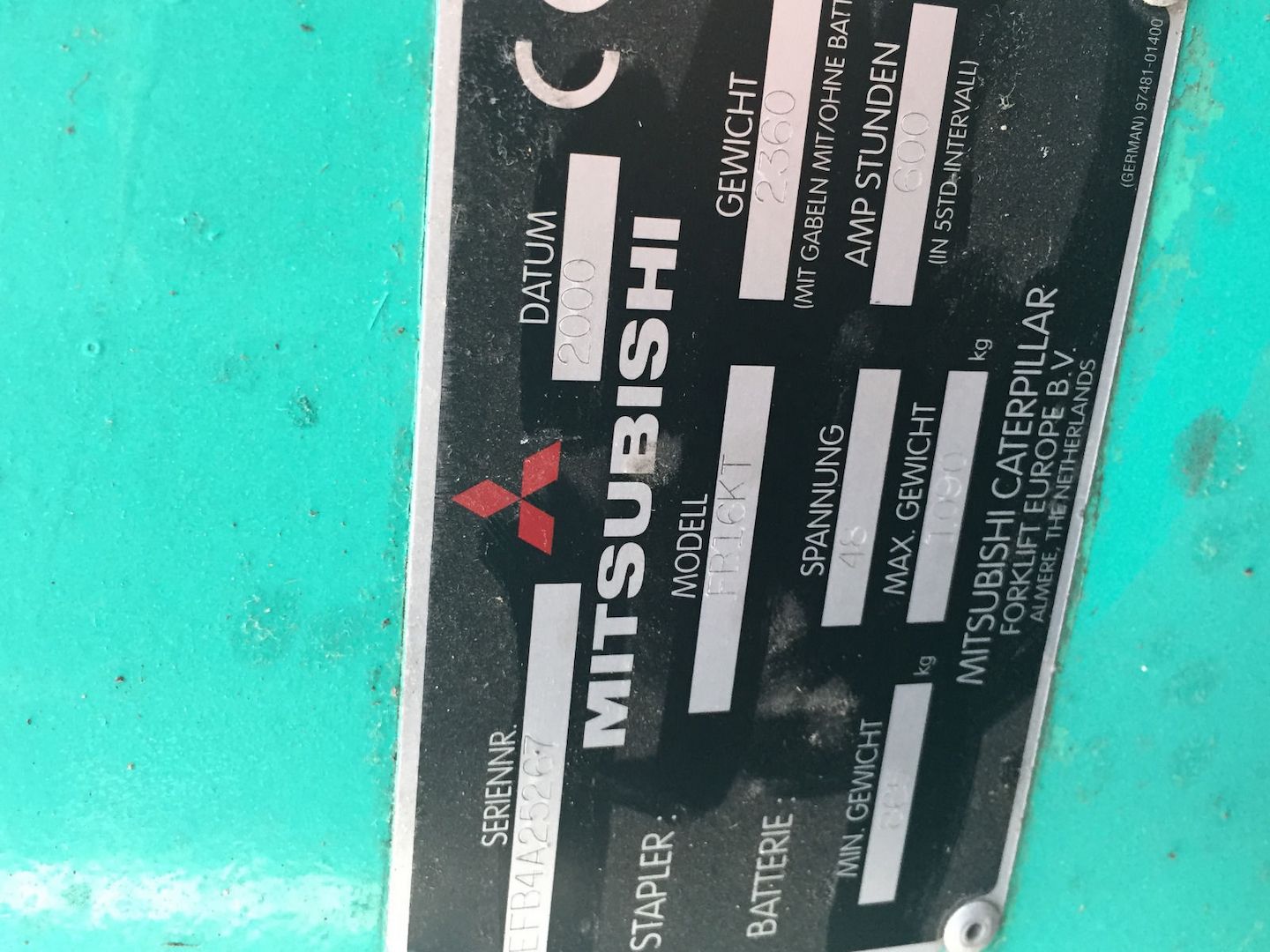 Gabelstapler Elektrostapler Frontstapler Mitsubishi FB16KT Stapler Triplex