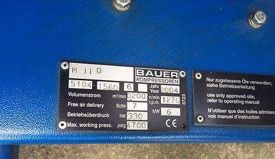 Hochdruckkompressor  Dieselmotor ( Bauer ) 300 Bar