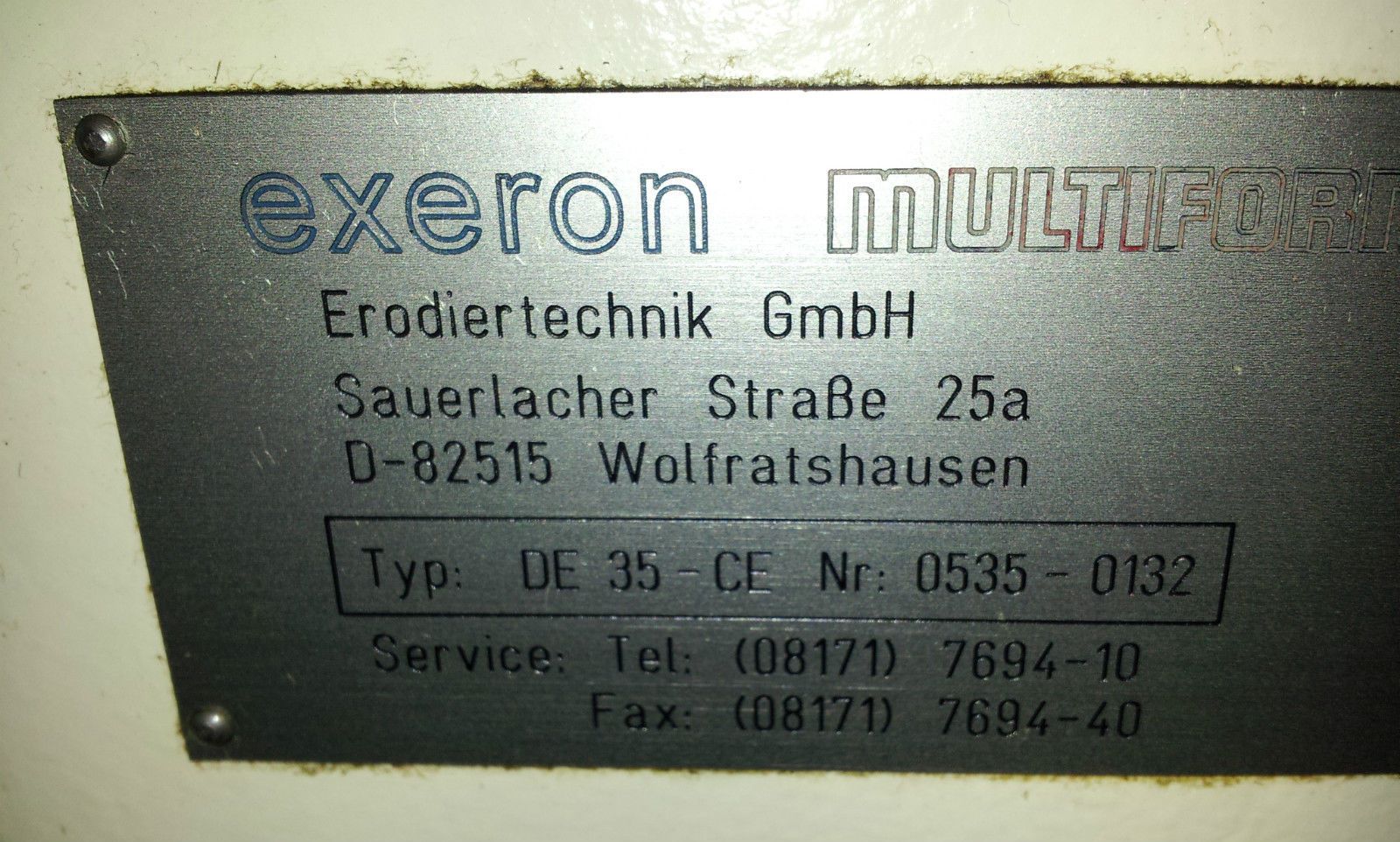 Senkerodiermaschine Deckel DE 35