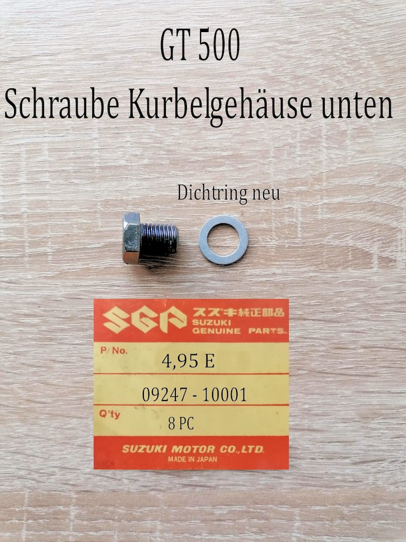 Suzuki GT 500 - T500  Schraube unterm Kurbelgehäuse