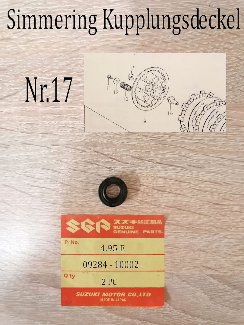 Suzuki GT 380 Simmering im Kupplungsdeckel.