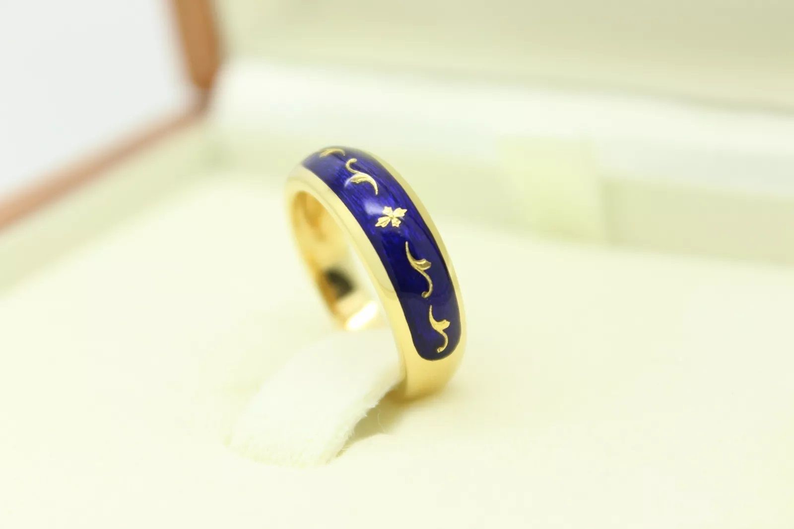 Faberge Gold Emaille Damen Ring breit Neu