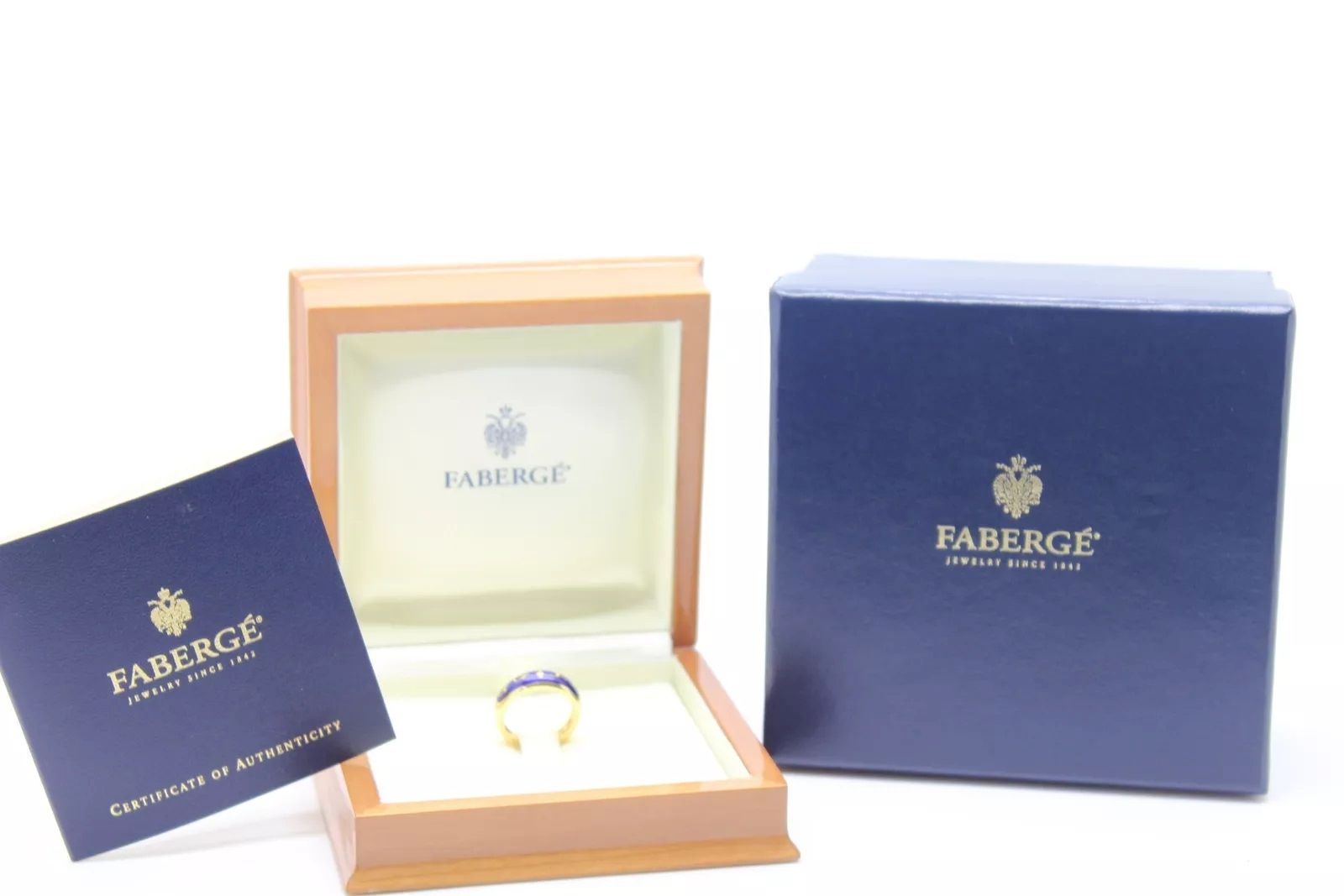Faberge Gold Emaille Damen Ring breit Neu