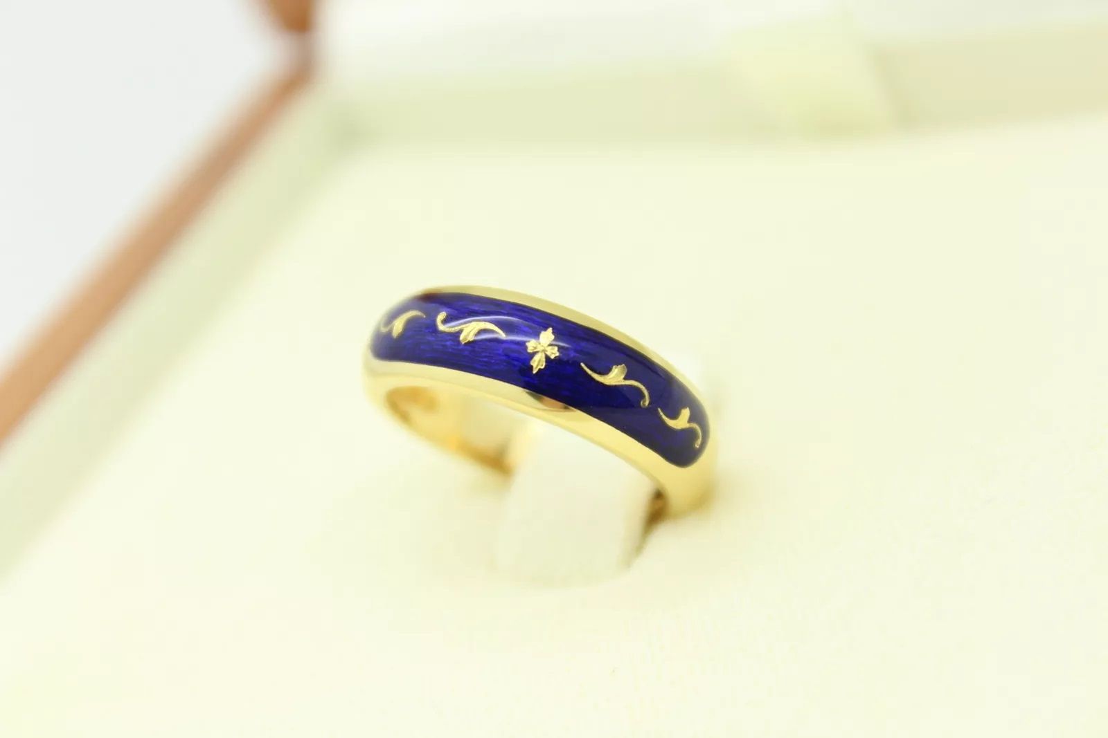 Faberge Gold Emaille Damen Ring breit Neu