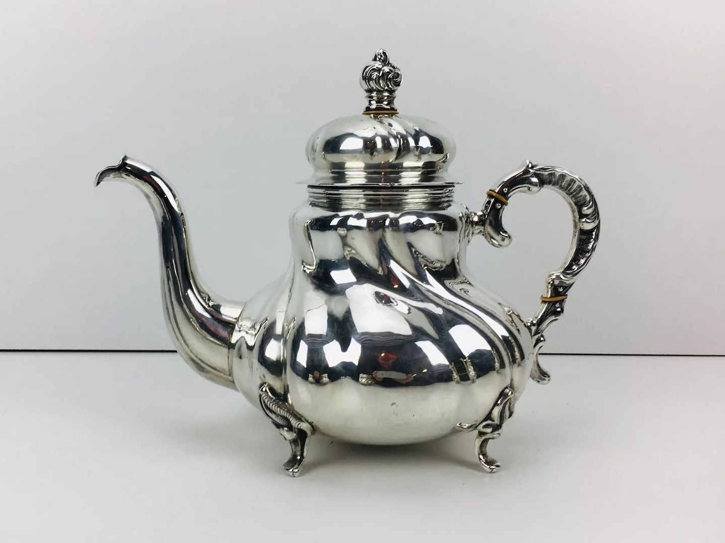 835 Silber Tafelsilber 3476 Gramm Chippendale Tee Kaffee Service Set