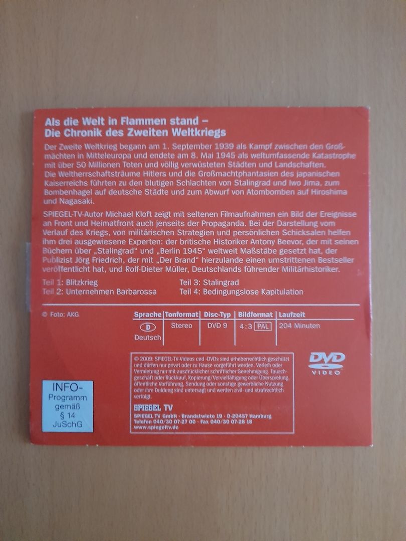 Spiegel TV - Der Krieg der Deutschen DVD Video