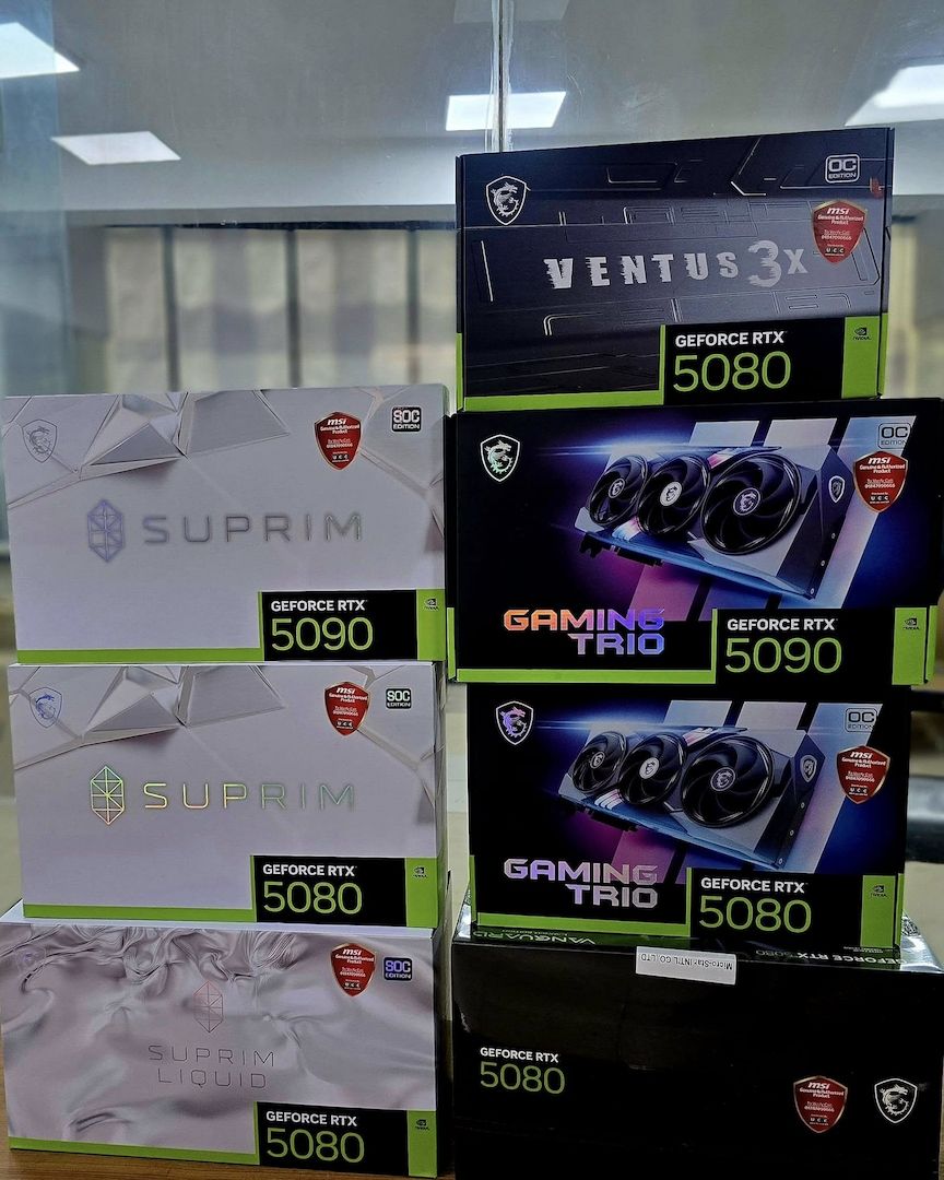 GeForce RTX 5090, RTX 5080, RTX 5070 Ti, RTX 5070, RTX 4090, RTX 4080 Super,  RTX 4080, RTX 4070 Ti