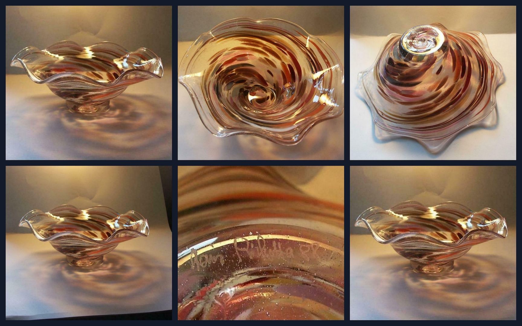 Glasschale Designer Rikotta,sammelwürdig signiert