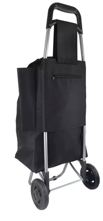 Einkaufstrolley mit 2 Rollen inkl. Schirmhalter, Standfuß
