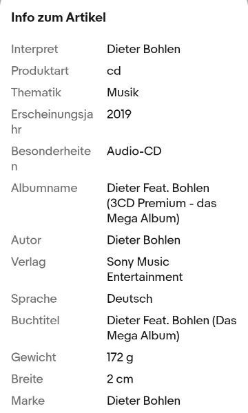 Dieter Bohlen (3CD Premium - das Mega Album) | Box-Set |