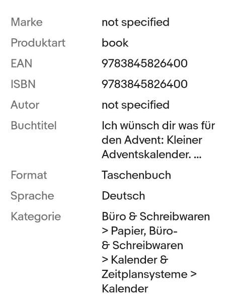 Ich wünsch dir was für den Advent: Kleiner Adventskalend... | Buch |