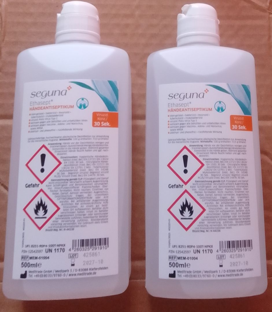 SEGUNA ETHASEPT - 500ml - NEU/ unbenutzt/ungeöffnete Händedesinfektionsmittel