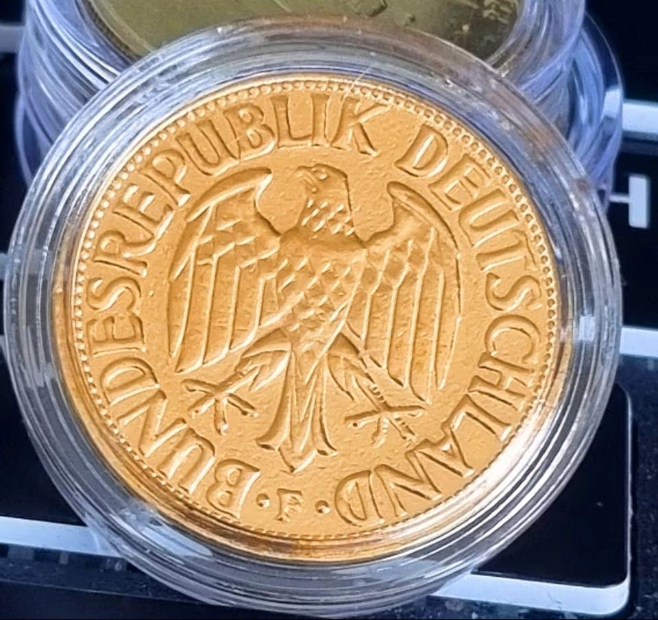 1 Deutsche Mark - Münze mit 24K-Goldauflage | Versand 2,40€