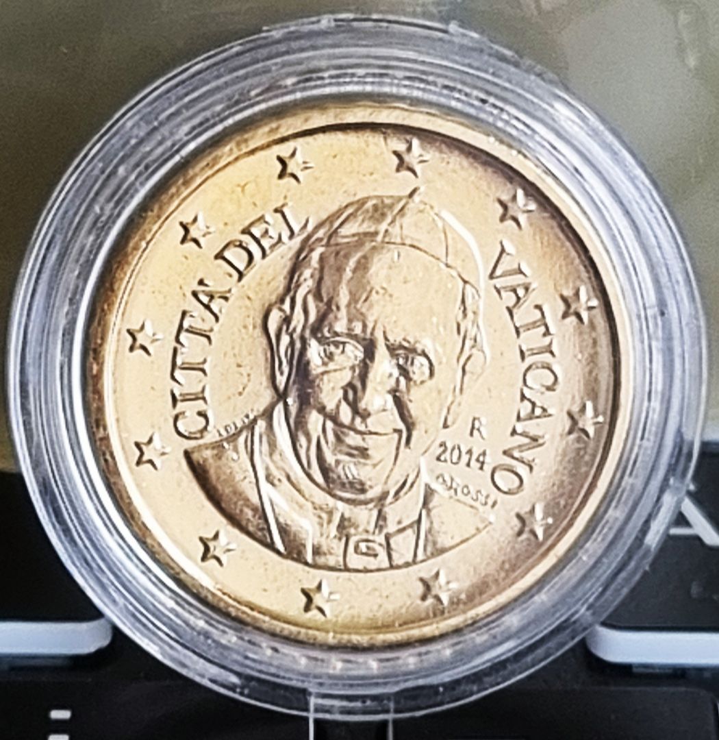 50 EURO-CENT-MÜNZE vergoldet mit 24K-Goldauflage | Versand 2,40€