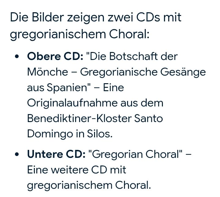 Gregorianische Musik-CDs