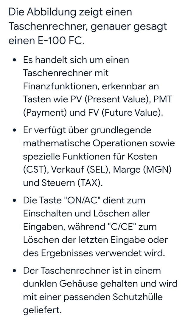 GENIE 100 FC Taschenrechner