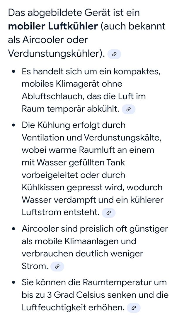 Luftbefeuchter Aircooler 8H Mobiles Ventilator 