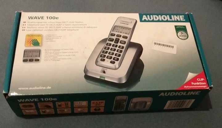 Audioline Wave 100e Telefon Big Grau Schnurlos Seniorentauglich mit Ladestation Audioline Wave 100e Telefon Big Grau Schnurlos Seniorentauglich mit Ladestation