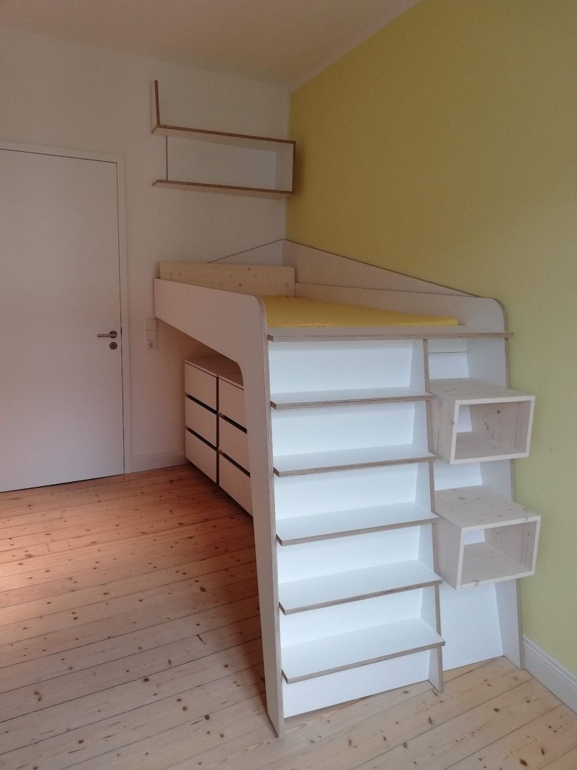 Hochbett Weiss, für 1x2m Matratze