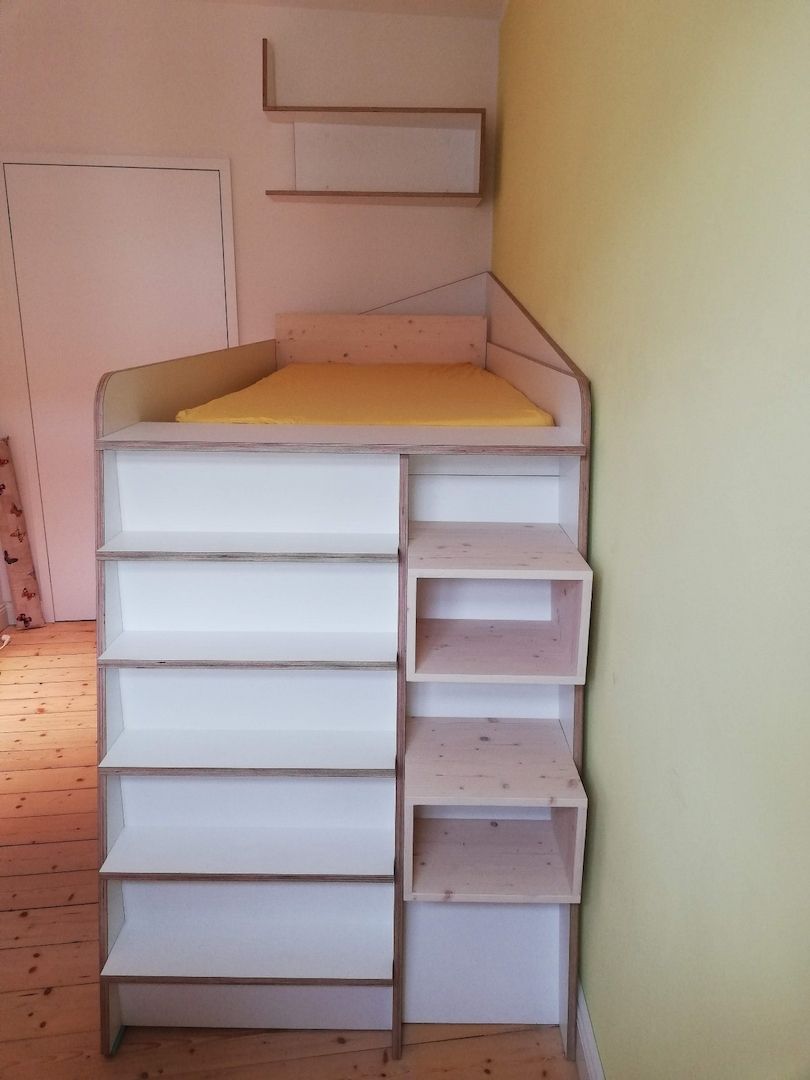 Hochbett Weiss, für 1x2m Matratze