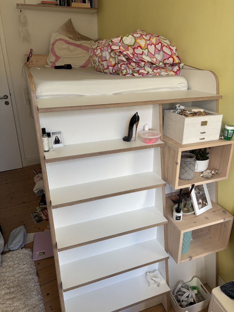 Hochbett Weiss, für 1x2m Matratze