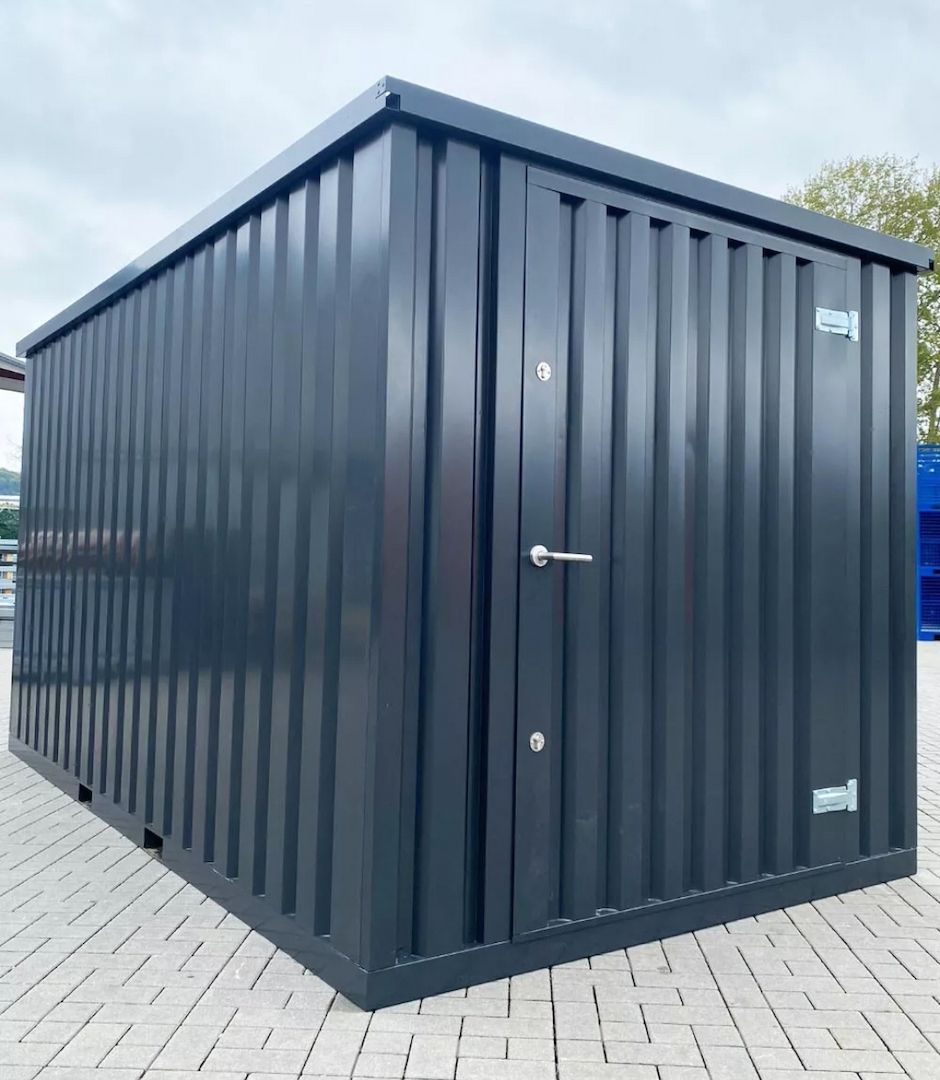Lagercontainer Lagerschuppen Container Gartenhaus Gerätelager Anthrazit 3m