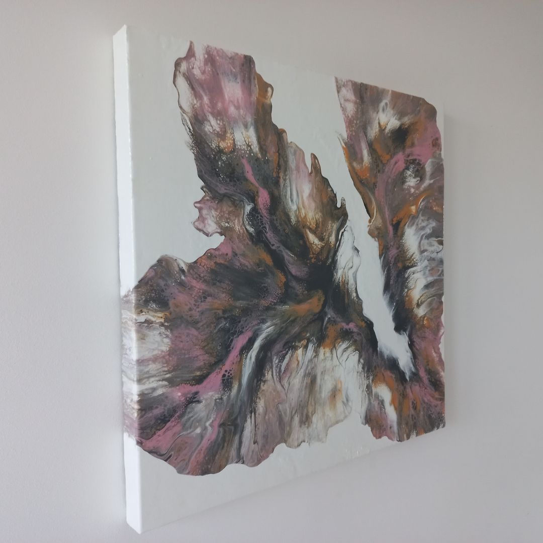 Kunst in Bewegung – Abstraktes Pouring Gemälde, handgemalt