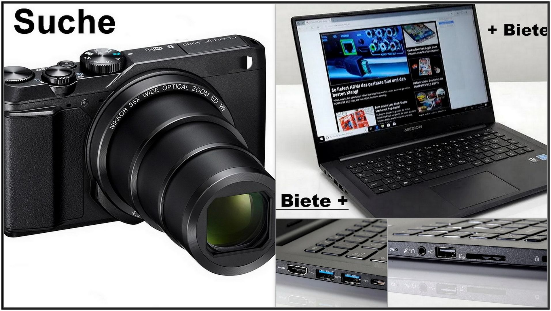 Suche Digitalkamera kompakt - biete Notebook