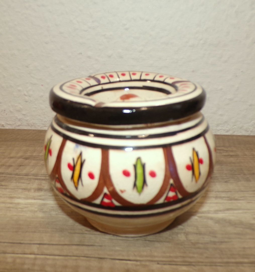 Orientalischer Marokkanischer Aschenbecher Handbemalt Unikat Marokko Orient Fes
