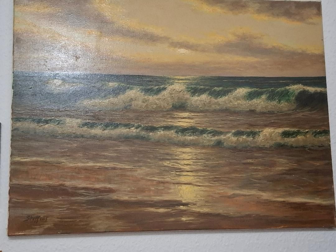 Ölbild " Wellen " von Steffens ohne Bilderrahmen