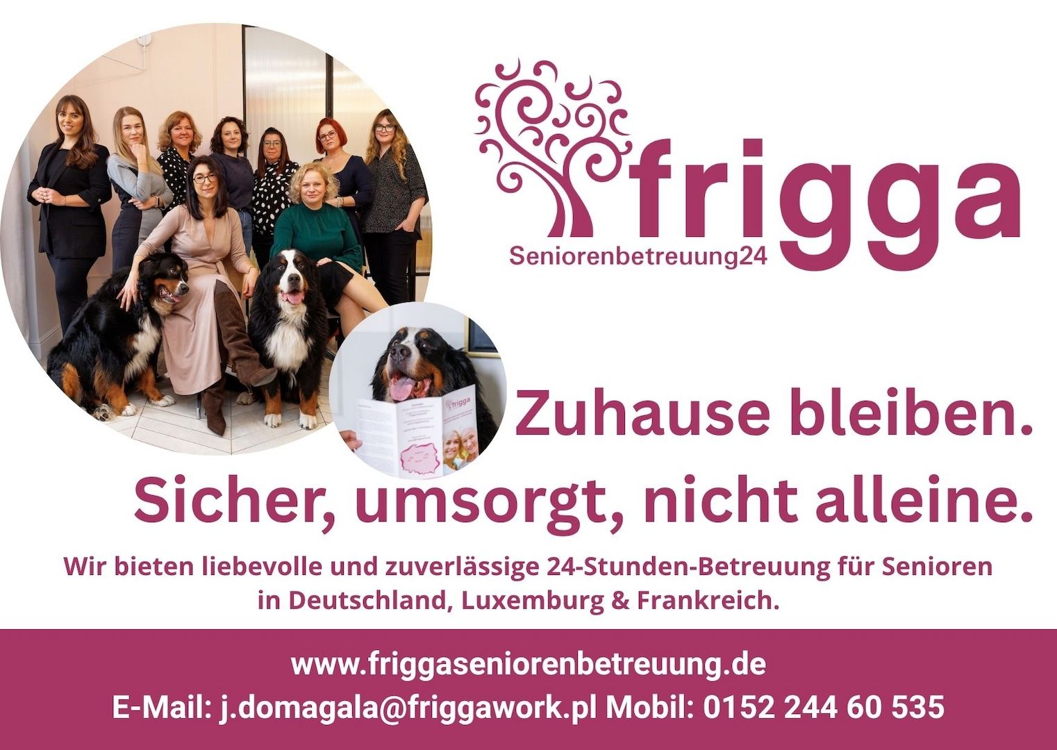 Legale 24h Betreuung daheim | Deutschsprachige Pflegekräfte Seniorenbetreuung