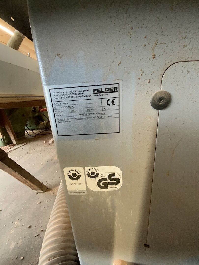 Formatkreissäge Felder K700S, Bj 2012, mit Auslegertisch