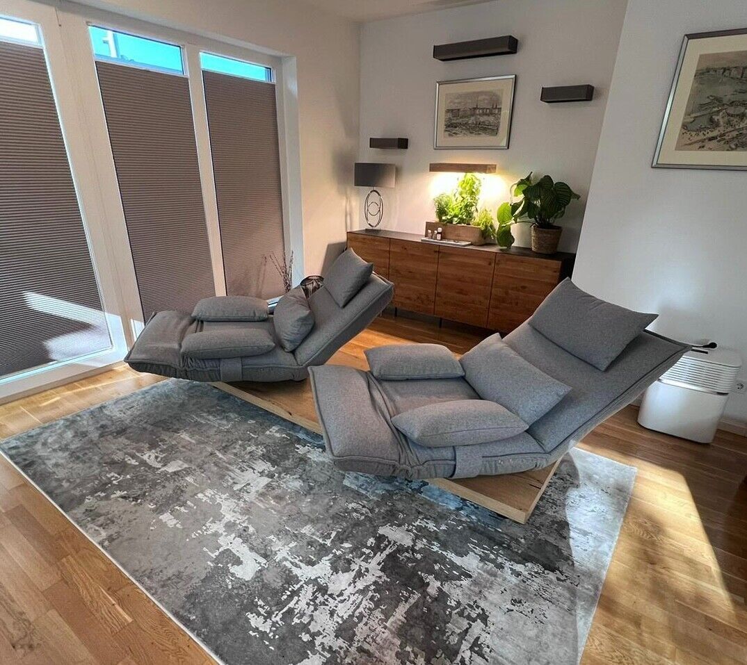 KOINOR - Epos 2 Zweisitzer Sofa Echtholzfurnier Balkeneiche mit Beistelltischen