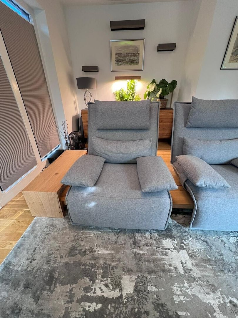 KOINOR - Epos 2 Zweisitzer Sofa Echtholzfurnier Balkeneiche mit Beistelltischen