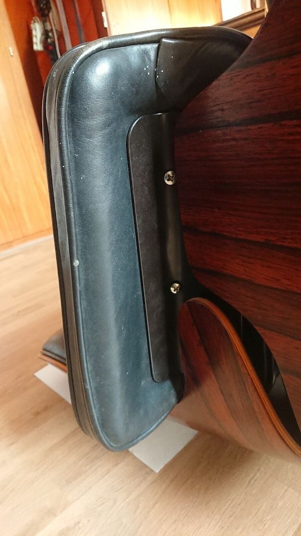 Lounge Chair Palisander  Leder schwarz Eames