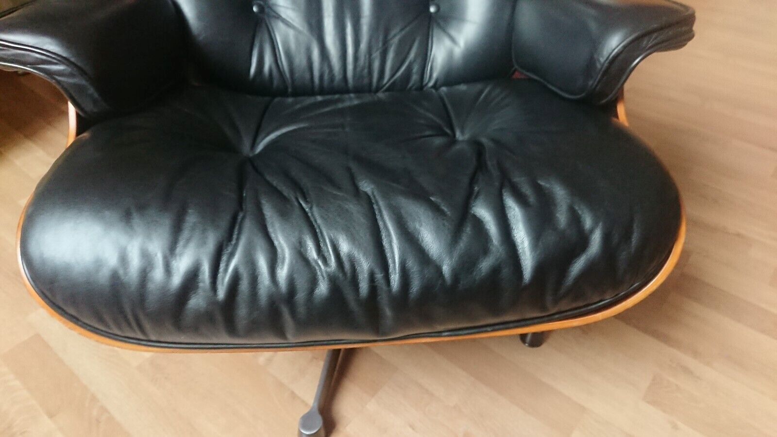 Lounge Chair Palisander  Leder schwarz Eames